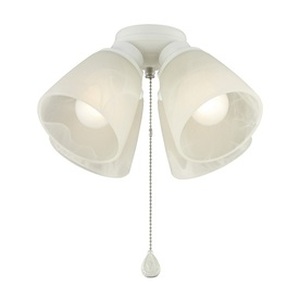 lot 2335 image: Harbor Breeze 4-Light White Ceiling Fan Light Kit with Smart Twist and Frosted Ribbed Glass or Shade