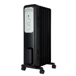 lot 2339 image: 1,500-Watt Oil-Filled Radiant Electric Space Heater with Thermostat, Black