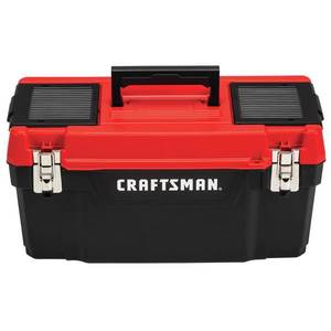 lot 2372 image: Craftsman 20 in. Plastic Tool Box 9.7 in. W x 9.75 in. H BlackRed