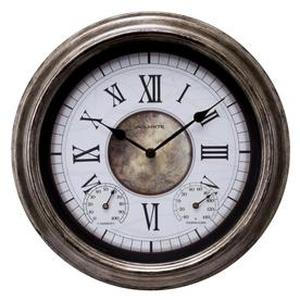 lot 2381 image: AcuRite IndoorOutdoor Antique Silver Clock