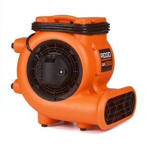 lot 2340 image: RIDGID 1625 CFM Blower Fan Air Mover with Daisy Chain, Orange