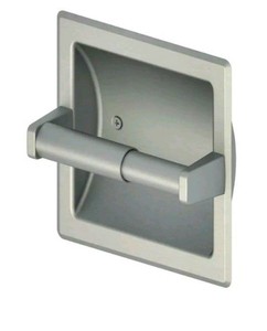 lot 2342 image:  Project Source Recessed Brushed Nickel Toilet Paper Holder Seton 0379304