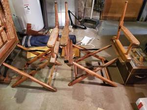 lot 34523 image: Lot of 2 Wooden Framed Directors Chairs - without cloth