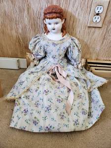 lot 3367 image: Antique 24 inch Tall Porcelain Doll