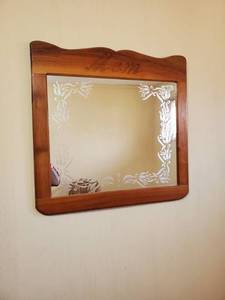 lot 3379 image: Wooden Mom Mirror