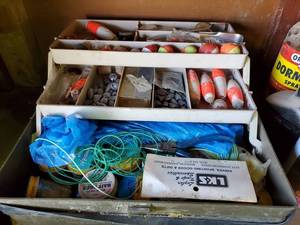 lot 6203 image: Fishing Tackle Box and Trout Supplies