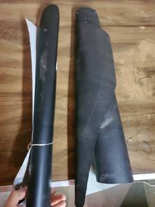 lot 6257 image: 2 Black Faux Leather Canvas Rolls
