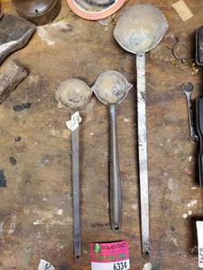 lot 6334 image: Lot of 3 Ladels for Pouring Lead