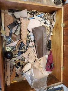 lot 6344 image: Lot of Leather Working Scraps and Belt Loops