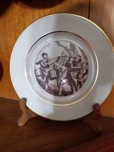 lot 7581 image: White .Spirt of 76 Plate with Stand