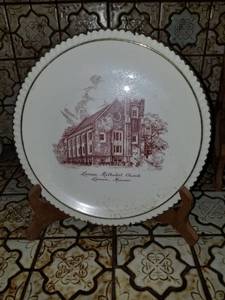 lot 7621 image: Lenexa Methodist Church Plate with Stand