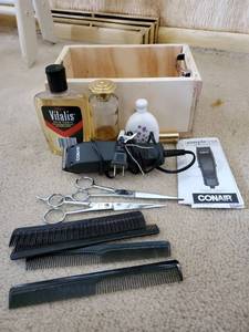 lot 7647 image: Lot of Mens Cologne  Conair Beard Trimmer  Sheers and Brushes