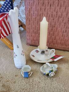 lot 7657 image: Lot of Porcelain and Milk Glass Dishes