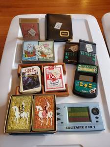 lot 7679 image: Lot of Handheld Card Games and Vintage Decks of Cards