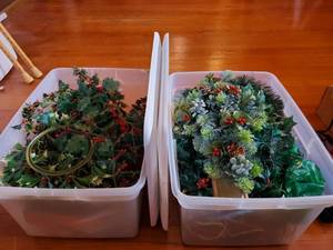 lot 7681 image: Lot of 2 Sterlite Totes with Christmas Reefs