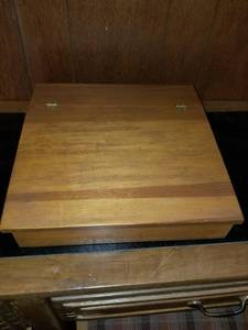 lot 7715 image: Wooden Case for Desk.or Top of Podium