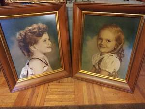 lot 7722 image: 2 Vintage Young Girl Photos Framed
