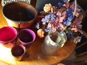 lot 7732 image: Lot Home Decor, Planters, Basket,