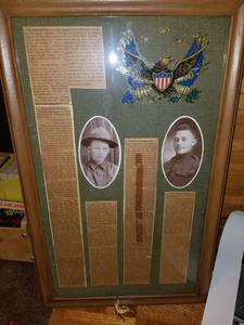 lot 7744 image: Framed War Articles