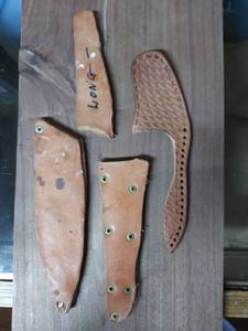 lot 7760 image: Lot Unfinished Leather SheathsScraps