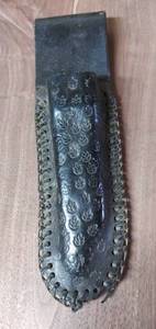 lot 7761 image: Black Leather Handmade Sheath Overall Length 10 Inches