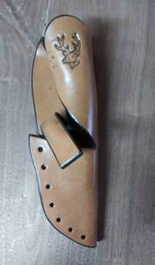 lot 7765 image: Unfinished Brown Leather Sheath with Deer