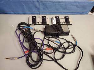 lot 457 image: Lot of 2- Boss FS-6 Dual Foot Switch- Roland EV-5 Expression Pedal- Various Cables- Musicians Lot  High Dollar