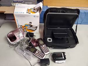 lot 459 image: Electronics Lot-  Portable DVD- Phones-Cam Corder- Untested AS IS