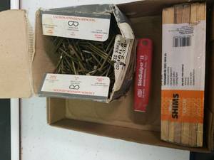 lot 1432 image: coated Sinker nails 2 38 wood shims and sideswiper