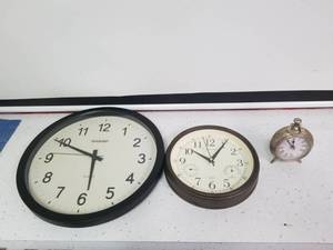 lot 1437 image: 2 Wall clocks and awesome old clock