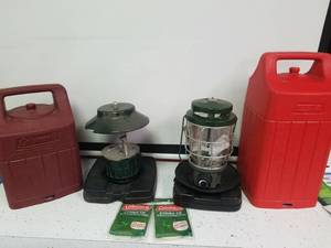 lot 1463 image: 2 lanterns with Coleman carry cases