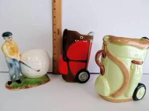 lot 51 image: 3 Golf Designed Vintage Planters