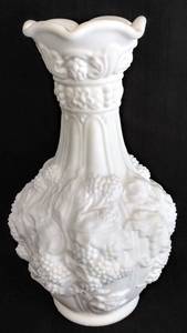 lot 63 image: Vintage Large Doeskin Satin Finish Milk Glass Vase  by Imperial