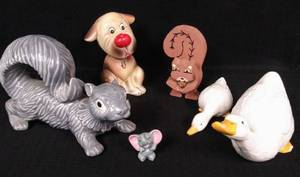 lot 93 image: Animals  Ceramic Squirrel & Friends  Lot of 6