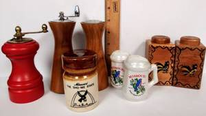 lot 96 image: Lot of Vintage Salt & Pepper Shakers and Grinder
