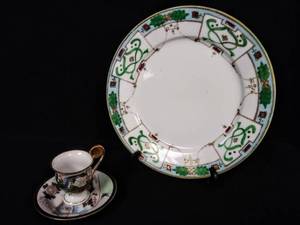 lot 100 image: Hand Painted Nippon Plate & Occupied Japan Tea Cup Set