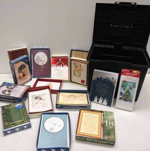 lot 199 image: File Tote & Contents  Christmas Cards Galore NEW