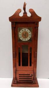 lot 203 image: Vintage Wood Wall Clock with Radio