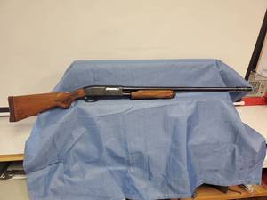 lot 5 image: Remington Wingmaster 870 12 gauge Pump Action Shotgun- Comes With Poly Adjustable Choke
