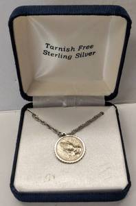 lot 40 image: Sterling Silver Chain with Sterl. Serenity Prayer Pendant