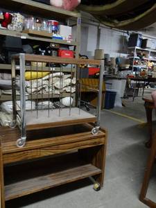 lot 695 image: 2 Shelf Units on Wheels