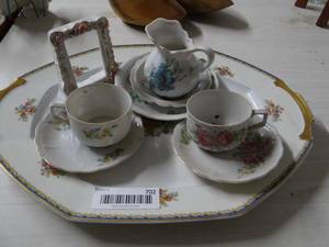 lot 702 image: Porcelain Teacups, Platter and Other Items