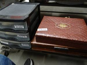 lot 732 image: 3 Storage Boxes and Silverware