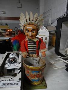 lot 749 image: Very Old Indian Toy and Dog Clock