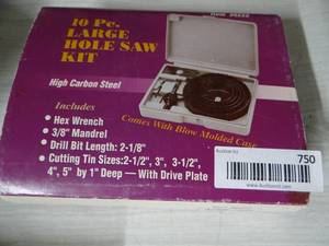 lot 750 image: 10 Piece Hole Saw Kit