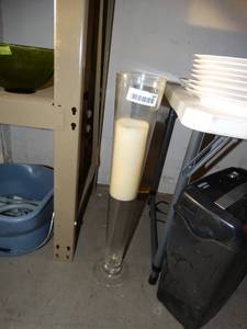 lot 844 image: Large Glass Vase w Candle