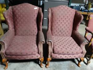 lot 1183 image: Pair of Wing Back Chairs