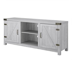 lot 38 image: Walker Edison Furniture Company Farmhouse Barn Wood Universal Stand for TVs