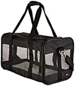 lot 72 image: AmazonBasics Soft-Sided Mesh Pet Travel Carrier, Large (20 x 10 x 11 Inches), Black