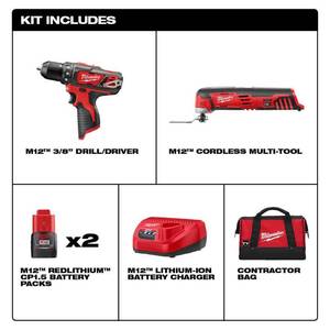 lot 10 image: Milwaukee M12 12-Volt Lithium-Ion Cordless Drill DriverMulti